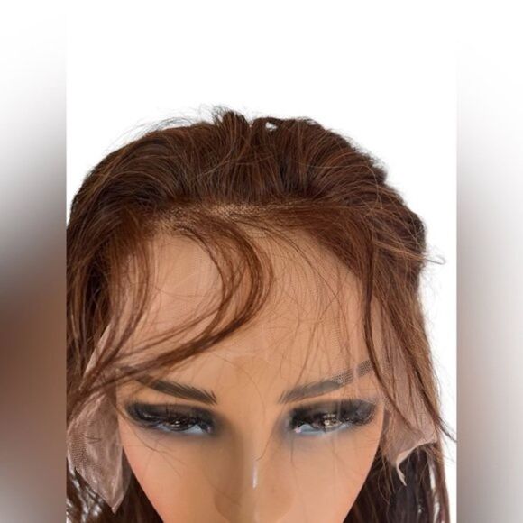 13 x 4 Lace Front Chestnut Brown Wig 21” 100% Human Hair Size Average - Picture 2 of 8